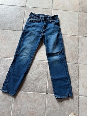 American Eagle Outfitters Men's Dark Blue Straight Jeans